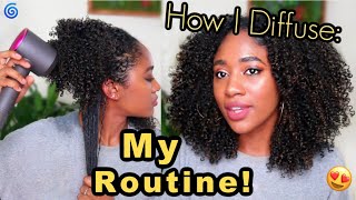 💨How I Diffuse for Definition AND Stretched Curls My Wash amp Go Routine natural hair shrinkage [upl. by Vil436]