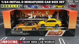 『MY MINI CAR WORLD』UNBOXING MODELERS 164 INITIAL D MINIATURE CAR BOX SET [upl. by Ennis363]