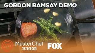 Gordon Ramsay Demonstrates How To Cook Filet Mignon  Season 6 Ep 1  MASTERCHEF JUNIOR [upl. by Mcwilliams]