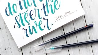 Brush Lettering with Akashiya Sai Watercolor Pens [upl. by Hurff468]