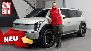 Kia EV9 2023  Platz gibt es reichlich im großen ElektroSUV  Sitzprobe mit Jan Menno Gebhardt [upl. by Segroeg]