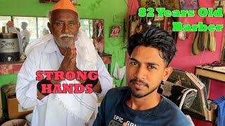 Extreme Head Massage by 82 year old barber  Indian Massage [upl. by Debo]