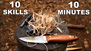 10 Bushcraft Knife Skills in 10 Minutes [upl. by Yauqram]