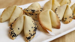 RECETTE DE BISCUITS CHINOIS MAISON SUPER FACILE  DIY FORTUNE COOKIES EASY  HOP DANS LE WOK [upl. by Iatnahs]