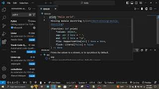 Missing Module Docstring in Python 3  Pylint Error in VSCode [upl. by Aurelio]