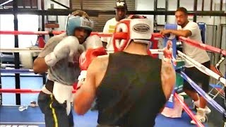 Errol Spence sparring Ashley Theophane inside the Mayweather Boxing Club throwback [upl. by Lolita522]