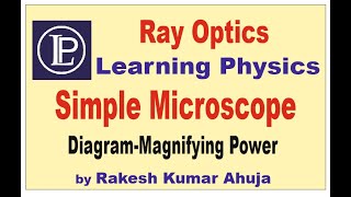 Simple microscope  Diagram  Ray Optics  Learning Physics  Rakesh Kumar Ahuja [upl. by Margaux]