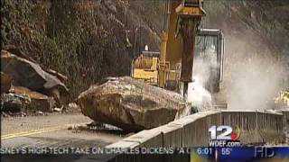 Polk County Tennessee Rockslide Nearly Kills Road Crew [upl. by Yevette]