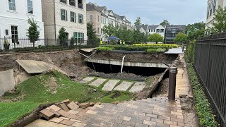 Massive sinkhole in west Houston forces nearby homes to be evacuated [upl. by Pol349]