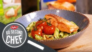 Pasta met zalm en spinazie  60 Second Chef 2 [upl. by Otcefrep]