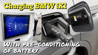 Charging BMW iX1 with preconditioning of battery [upl. by Macguiness]