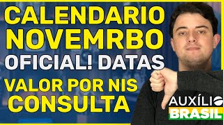 OFICIAL CALENDÁRIO DO AUXÍLIO BRASIL NOVEMBRO CONFIRMADO Datas por NIS [upl. by Anuahsar]