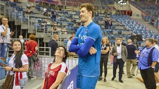 Spike 375cm  Height 218cm Volleyball Giant Dmitriy Muserskiy HD [upl. by Bary]