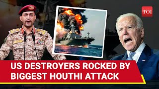 Houthi Red Sea Blitz 37 Drone Fired In 90 Mins on US Destroyers Merchant Ships Details [upl. by Eimarrej]