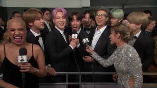 BTS Red Carpet Interview  2019 GRAMMYs [upl. by Ecela823]