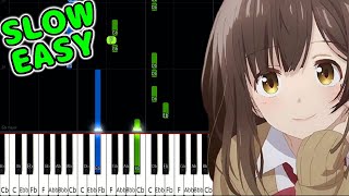 Omoide Shiritori  Hige wo Soru Soshite Joshikousei wo Hirou OP  SLOW EASY Piano Tutorial [upl. by Eveivaneg]