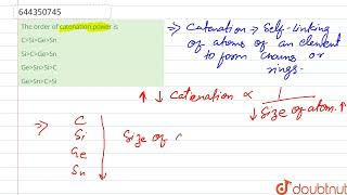 The order of catenation power is  12  THE PBLOCK ELEMENTS  CHEMISTRY  AAKASH INSTITUTE ENG [upl. by Mann24]