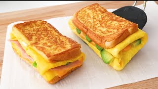 3 ways to make one pan egg toast 5 minutes quick breakfast Easy Delicious and Healthy [upl. by Yaluz680]