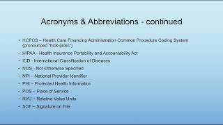 Medical Billing Terminology Acronyms amp Abbreviations [upl. by Gertie570]