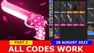 ALL CODES WORK PART 2 EVENT Lazrs MM2 ROBLOX  28 AUGUST 2023 [upl. by Magnolia]