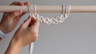 DIY Macrame Wall Hanging  Layering Your Work SemiCircle Pattern Attached to Dowel [upl. by Cown416]