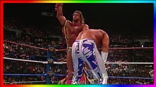 Ultimate Warrior vs quotMacho Kingquot Randy Savage WrestleMania VII  Retirement Match [upl. by Airyk]