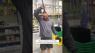 Toilet Plunger Gets Stuck on Mans Head shorts [upl. by Nimsay]