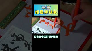 草書「啼鳥空林の家」 shorts 日本習字 calligraphy 書道 アート japanesecalligraphy 草書 [upl. by Pam]