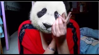 Challenge  Me maquiller sans miroir ou ma transformation en panda xD [upl. by Hartzke650]