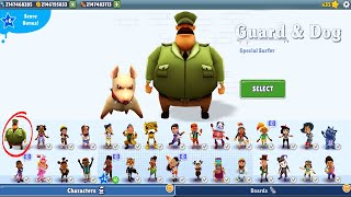 Subway Surfers  Guard and Dog Unlocked Update Mod  All Characters Unlocked and All Boards Gameplay [upl. by Anomis]