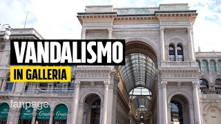 Imbrattata la galleria Vittorio Emanuele II a Milano quotUn oltraggio alla città così ci umilianoquot [upl. by Francisca676]