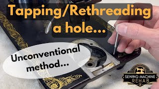 Tapping or rethreading a screw hole  A very unconventional methoddid it work [upl. by Eerihs]