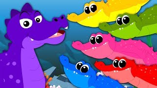 Five Crocodiles Went Swimming One Day  Nursery Rhymes  Kids Colors Songs  Baby Rhymes [upl. by Ahsael768]