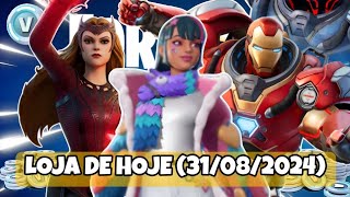 LOJA DE HOJE FORTNITE 31082024  NOVO CLUBE FORTNITE FEITICEIRA ESCARLATE IRON MAN ZERO E MAIS [upl. by Novat]