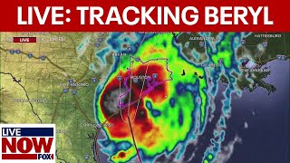 LIVE Tropical Storm Beryl Texas storm track man dies after tree falls on roof  LiveNOW from FOX [upl. by Aube]