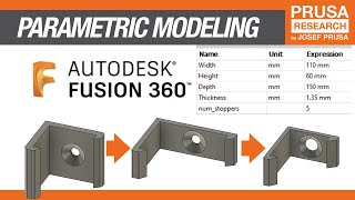 Parametric modeling in Fusion360 explained in 40 seconds  detailed tutorial with example [upl. by Tertia]