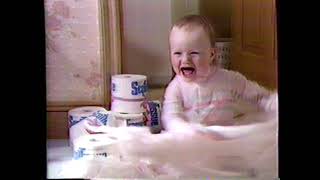 1985 Scott Tissues quotCome on baby let the paper rollquot TV Commercial [upl. by Jaan]