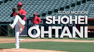 Shohei Ohtani Slow Motion Pitching Mechanics Baseball [upl. by Jankell]