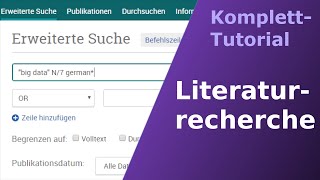 Schnellkurs Literaturrecherche [upl. by Turnheim951]