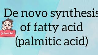 De novo synthesis of fatty acid Palmitic acid [upl. by Dnaltiac]