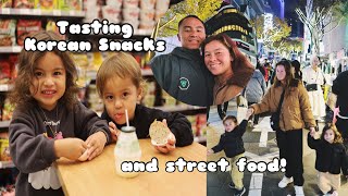 Happy Islanders in Seoul Korea Kids try different Snacks amp Streetfood [upl. by Murage751]