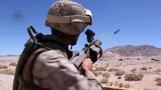 US Marines M32 Multiple Grenade Launcher Milkor MGL Live Fire [upl. by Lily796]