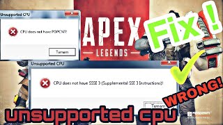 GUIDA PER FIXARE APEX LEGENDS CPU DOESNT HAVE POPCNT [upl. by Krongold]