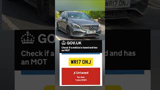 MERCEDESBENZ ACLASS Untaxed vehiclecheck dashcam vehicletax [upl. by Atinreb]