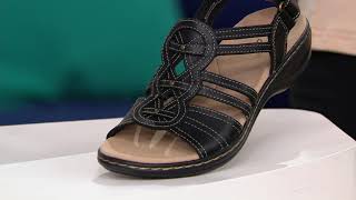 Clarks Collection Leather Sandals  Leisa Janna on QVC [upl. by Cotter466]