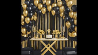 GOLD amp BLACK THEMED DECORATIONS celebration decorations enjoy event bride happy wedding [upl. by Htedirem]