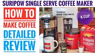 DETAILED REVIEW SBOLY  SURIPOW Single Serve Coffee Maker KCup amp Coffee Grounds [upl. by Nod]