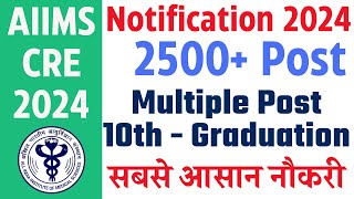 AIIMS CRE 2024 II Notification Details II Complete Information II By Vikram Sir [upl. by Aihsotan]