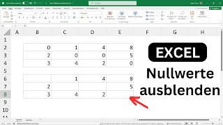 Excel Nullwerte ausblenden Nullwerte nicht anzeigen unterdrücken nicht darstellen [upl. by Asiil]