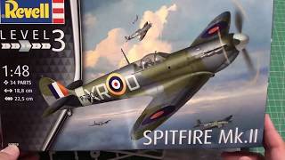 Revell  Spitfire Mk II  148  What Is in the Box  Review [upl. by Narrat650]